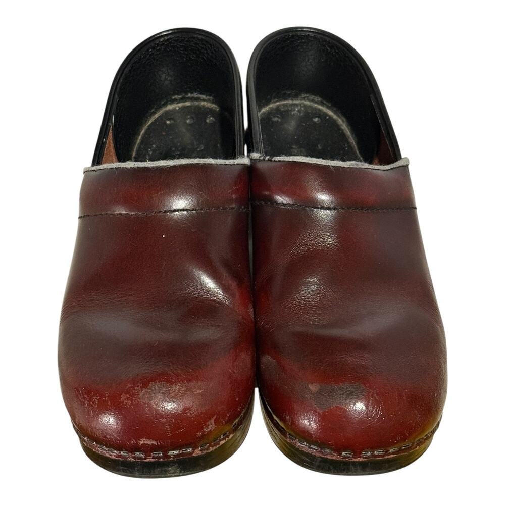 Dansko Professional Leather Clogs Women's 8.5/9 Oxblood Red Comfort Work Shoes - Picture 4 of 6